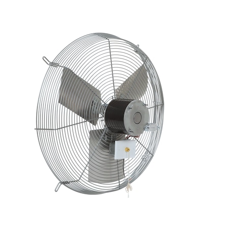 Tpi Exhaust Fan, 24" TEAO Motor, 120V, Wire Guard, 1/4HP, 3-Speed, Gray CE 24-D